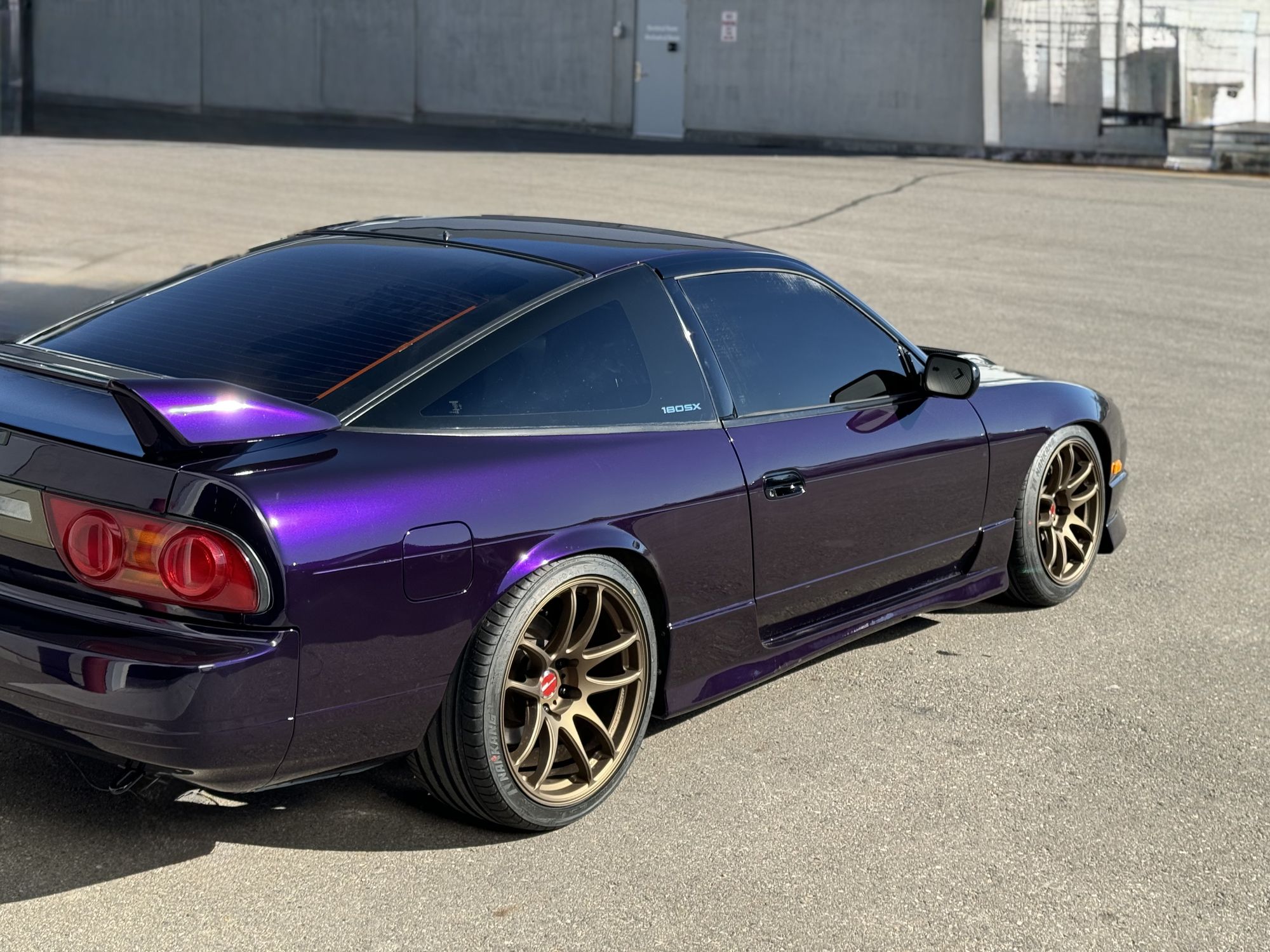 Purple Nissan 180SX with colour PPF installed by Precise Detailing